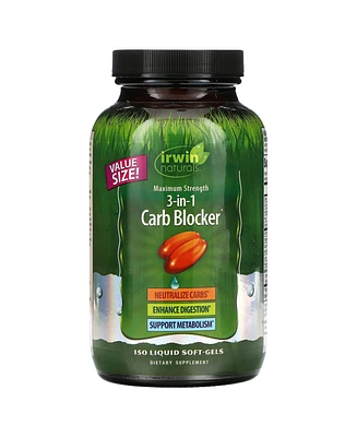 Irwin Naturals 3-in-1 Carb Blocker Maximum Strength - 150 Liquid Soft