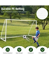 Sugift 12 x 6 Feet Soccer Goal with Strong Pvc Frame and High-Strength Netting