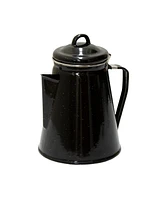 Stansport Enamel Percolator Coffee Pot & 4 Mug Set - Black