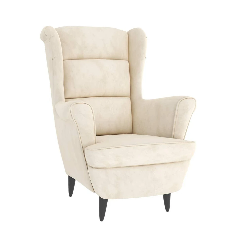 vidaXL Armchair Cream White Velvet