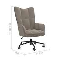 vidaXL Relaxing Chair Light Gray Velvet