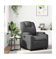 Recliner Chair Gray Faux Leather