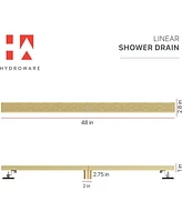 Hydroware Linear Shower Drain - Gold - 48 Inches