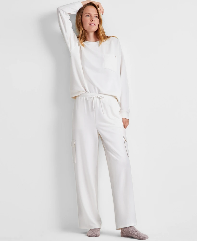 State of Day Women's High-Rise Fleece Cargo Sweatpants, Created for Macy's