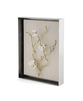 Michael Aram Butterfly Ginkgo Gold Fabric Shadow Box, 13.75" x 10.25"