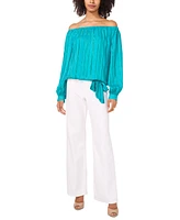 Vince Camuto Women's Metallic-Stripe Off-The-Shoulder Top