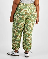 Celebrity Pink Trendy Plus Camouflage Parachute Pants