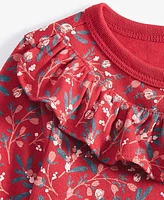 First Impressions Baby Girls Ruffled Berry Bloom Printed Long-Sleeve T-Shirt, Created for Macy's