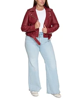Levi's Plus Faux Leather Belted Motorcycle Jacket