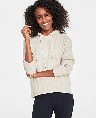 On 34th Women's Ribbed-Knit Sweater Hoodie, Created for Macy's