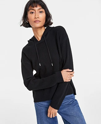 On 34th Women's Ribbed-Knit Sweater Hoodie, Created for Macy's