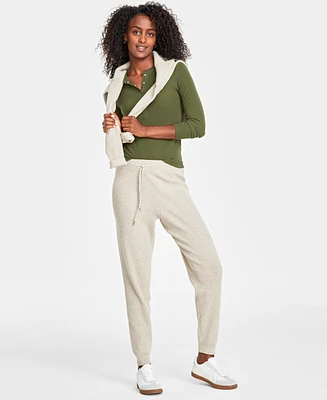 On 34th Women's Sweater-Knit Ribbed Joggers, Created for Macy's