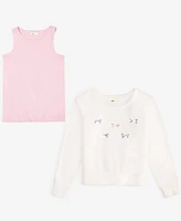 Epic Threads Little & Big Girls Bows Sweatshirt Tank Top, 2 Piece Set, Created for Macy's