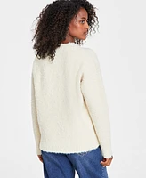 On 34th Women's Boucle Crewneck Pullover Sweater, Created for Macy's