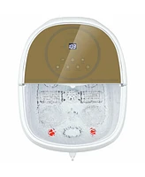 Skonyon Foot Spa Bath Massager with 3-Angle Shower and Motorized Rollers-Coffee