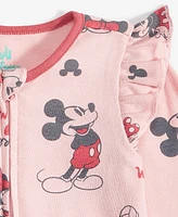 Disney Baby Girls Minnie Mouse Printed Coverall & Headband