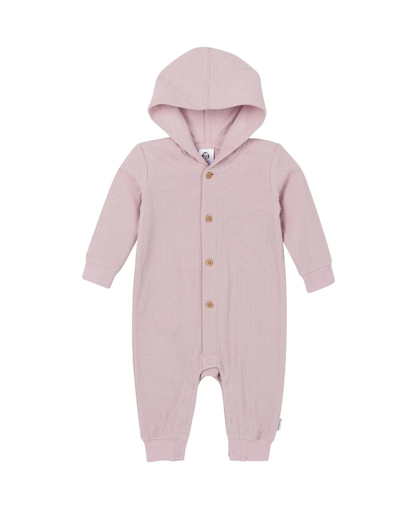 Gerber Baby Girls Hooded Long Sleeve Romper