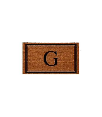 Evergreen Monogram Indoor Outdoor 100% Natural Coir Doormat 28" x 16" | Letter "G"