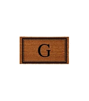 Evergreen Monogram Indoor Outdoor 100% Natural Coir Doormat 28" x 16" | Letter "G"