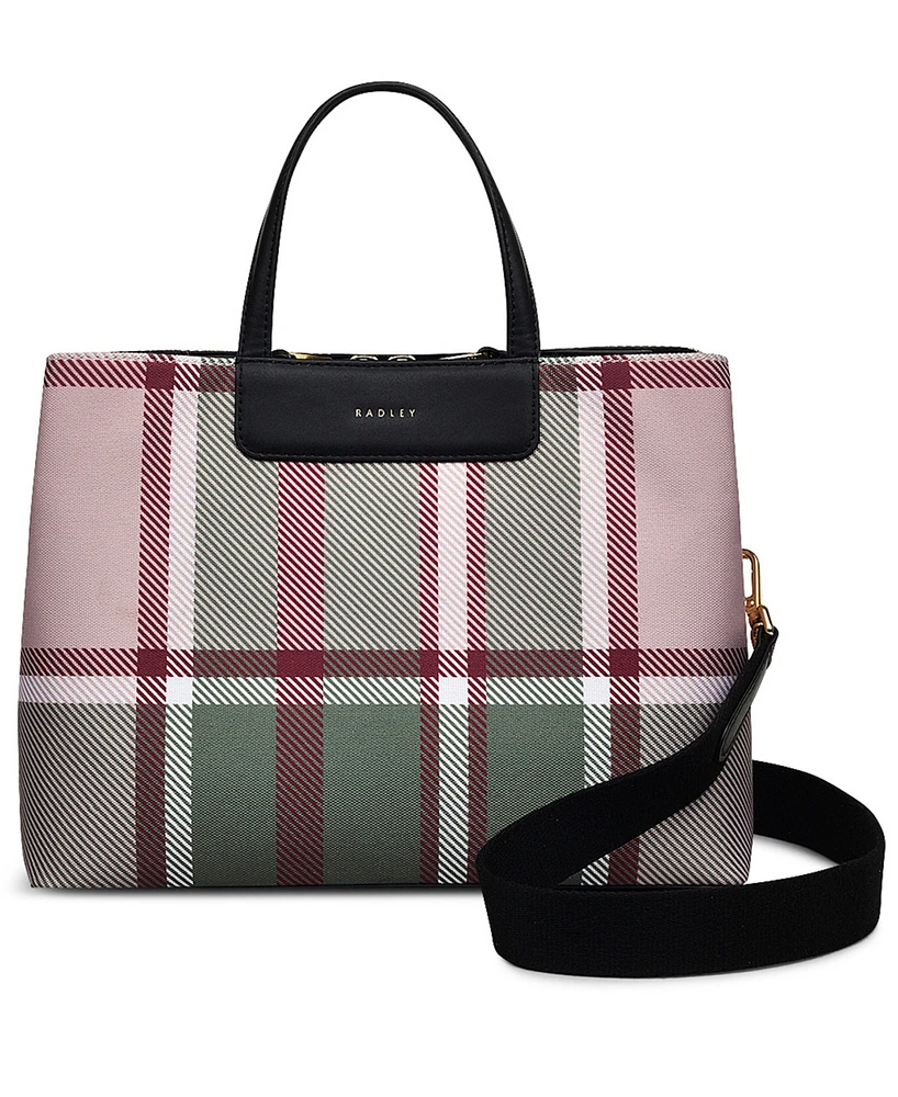 Radley London Manor Gardens Check Small Zip-Top Grab Bag