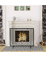 Sugift 38 x 31 Inch Single Panel Fireplace Screen