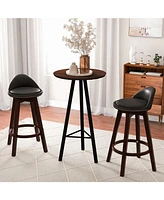 Sugift 2 Pieces Cushioned Swivel Bar Stool Set with Low Back