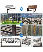 Sugift Garden Bench with Elegant Bronze Finish and Durable Metal Frame