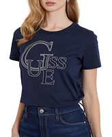 Guess Women's Studded Logo Short-Sleeve T-Shirt