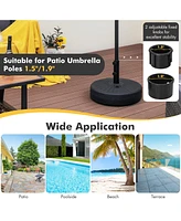 Sugift 19.5 Inch Fillable Round Umbrella Base Stand for Yard Garden Poolside-Black