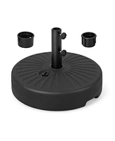 Sugift 19.5 Inch Fillable Round Umbrella Base Stand for Yard Garden Poolside-Black