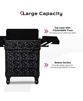 Byootique Rolling Makeup Train Case Cosmetic Trolley Organizer Mermaid