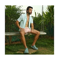 Men's Mint Green Embroidered Zig-Zag Shirt