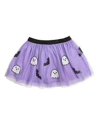 Sweet Wink Little and Big Girls Ghost Bat Sequin Halloween Tutu Skirt