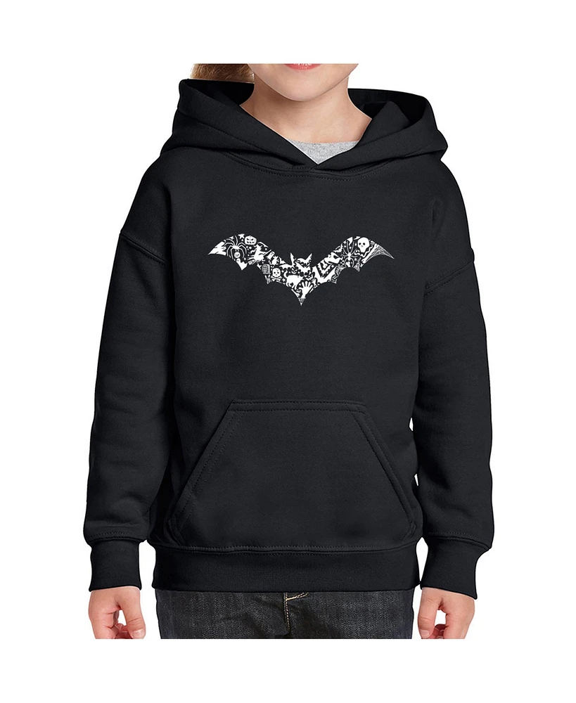 La Pop Art Girls Bat Pics Word Hooded Sweatshirt