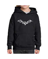 La Pop Art Girls Bat Pics Word Hooded Sweatshirt