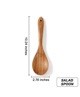 Sugift 9-Piece Natural Teak Wooden Kitchen Utensils Set