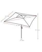 CorLiving 9ft Square Tilting Sand Grey Patio Umbrella