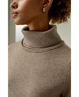 Lilysilk Women's Cashmere Detachable Turtleneck Pullover Sweater