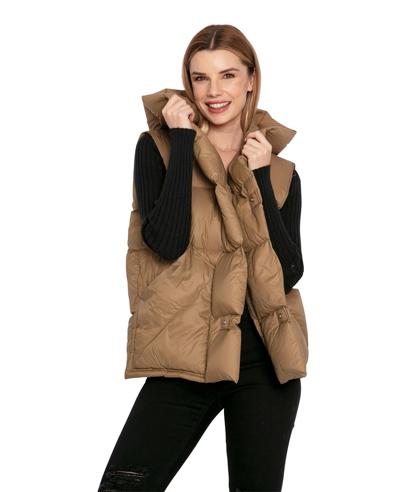 Belle & Bloom Women's Over My Head Hooded Puffer Vest