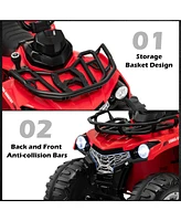 Sugift 12V Kids Ride On Atv 4 Wheeler with MP3 and Headlights