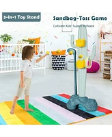 3-in-1 Cactus Toy Stand Sports Activity Center with Golf and Ring-Toss