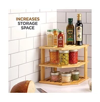 Bambusi Bambusi Plate Organizer for Cabinet - Bamboo Kitchen and Bathroom Organization