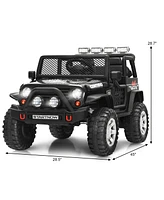 Gymax 12V Electric Kids Ride On Car Truck w/ MP3 Horn 2.4G Remote Control Black