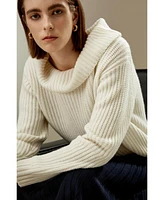 Lilysilk Women's Wide Cowl Neck Sweater