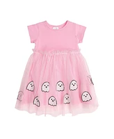 Sweet Wink Toddler Girls Ghost Sequin Halloween Short Sleeve Tutu Dress