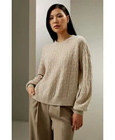 Lilysilk Women's Silk-cashmere Blend Sweater