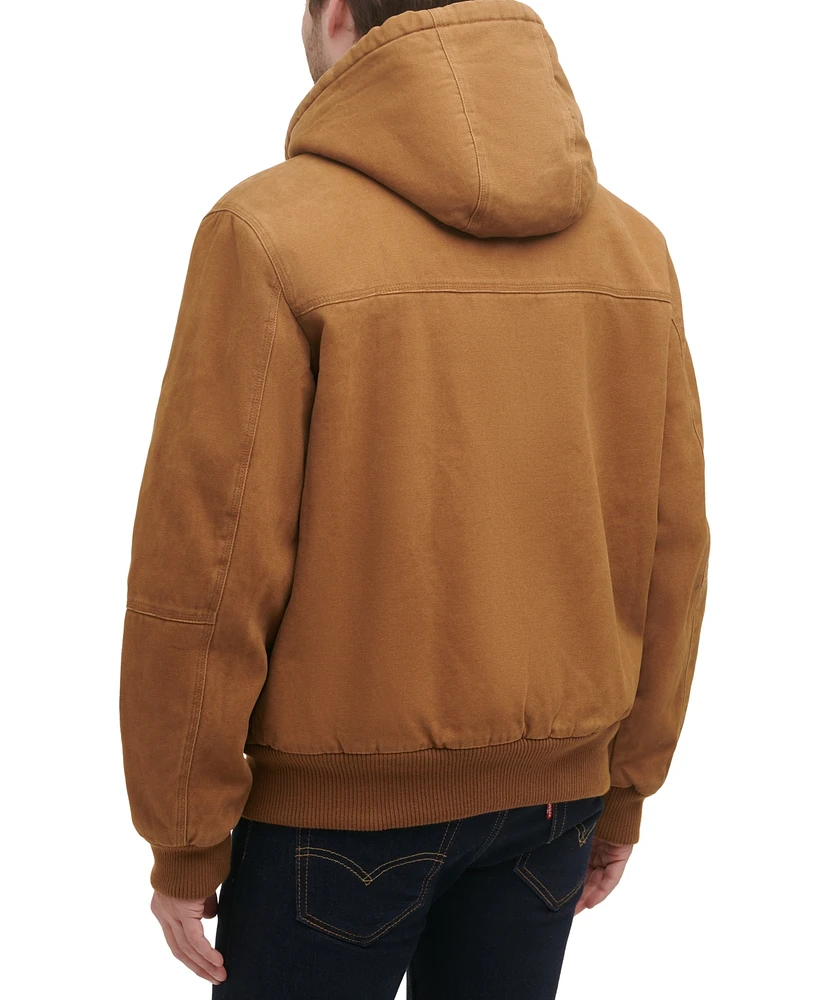 Bass Outdoor Men's Hooded Zip-Front Fleece-Lined Bomber Jacket