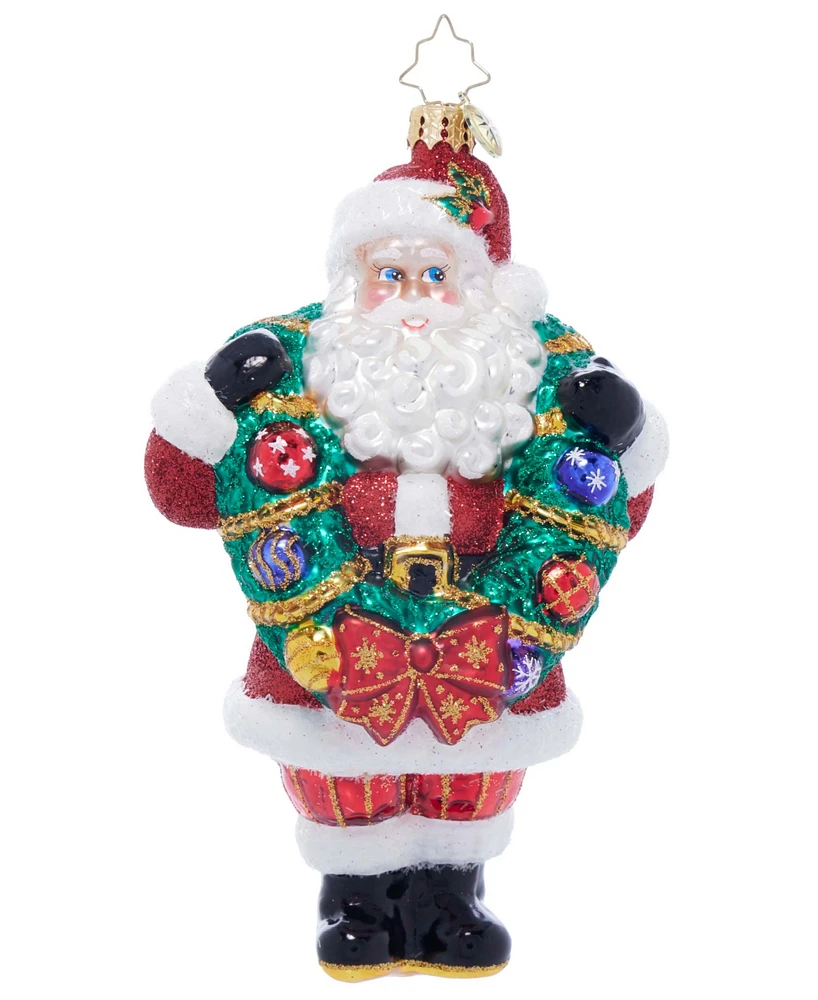 Christopher Radko Wreath Wrangler Claus Ornament