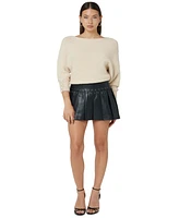 Guess Women's Kamila Faux-Leather Pleated Mini Skirt