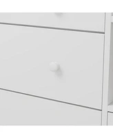 Famapy 5-Drawers White Wood Kids Changing Table Dresser Chest of Drawers